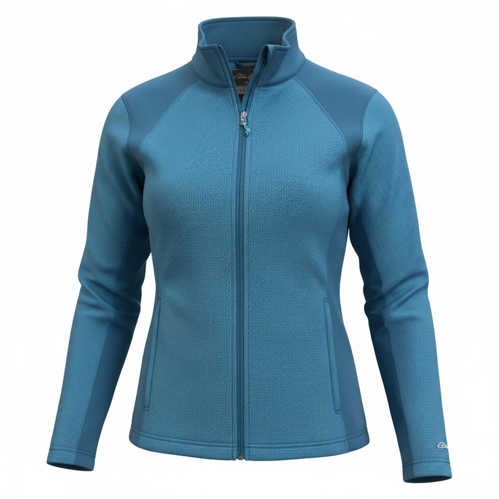 Eddie Bauer Women's Size L Teal Blue Full Zip Fleece Lined Jacket Activewear